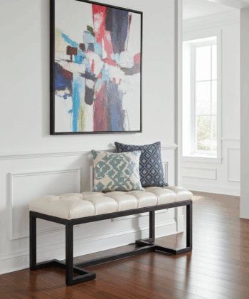 Zoe Metal-Framed Bench 100x40cm – Pink Velvet & Black Frame