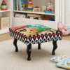 Alice in Wonderland Velvet Footstool Art for Creative Interiors
