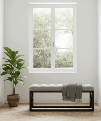 Beige Velvet Bench 100x30cm - Black Metal Frame
