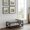 Beige Velvet Bench 100x30cm - Black Metal Frame