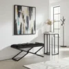 Black  Velvet Gold Metal Frame Bench 100x40x50cm