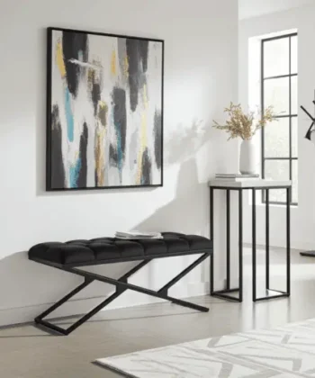 Black&nbsp; Velvet Gold Metal Frame Bench 100x40x50cm