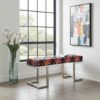 Colourful Floral Upholstered Bench Handcrafted Designer Seating