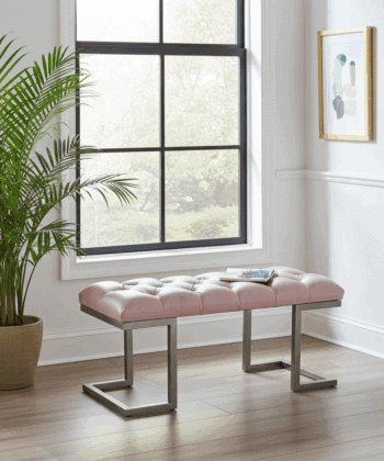Handmade Upholstered Bench with Eco Leather – 100x40cm