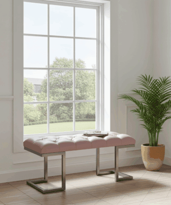 Handmade Upholstered Bench with Eco Leather – 100x40cm