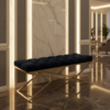 Luxury Velvet Bench with Gold Frame Handmade Double X-Style