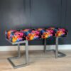 Colourful Floral Upholstered Bench Handcrafted Designer Seating