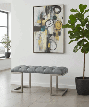 Upholstered Bench with Metal Frame Premium Seating Solution