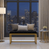 UrbanChic Metal-Framed Bench Black Velvet & Yellow Frame