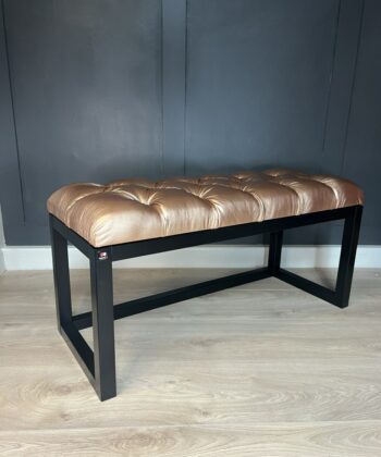 Wooden-Framed Bench100x40cm Eco Leather