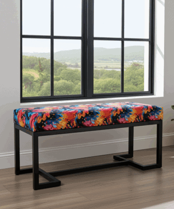 Zoe Metal-Framed Bench 100x40cm – Multicolour