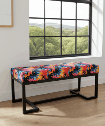 Zoe Metal-Framed Bench 100x40cm – Multicolour