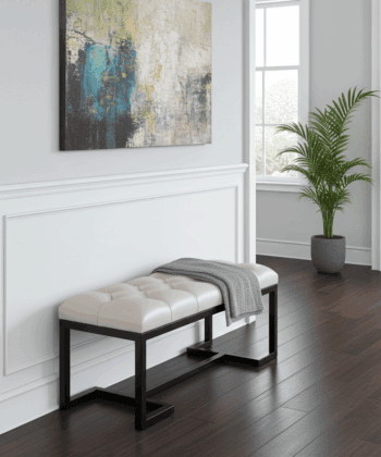 Zoe Metal-Framed Bench 100x40cm – Pink Velvet & Black Frame