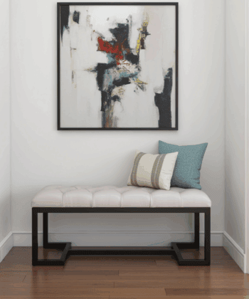 Zoe Metal-Framed Bench 100x40cm – Pink Velvet & Black Frame