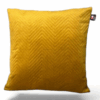 Mustard Yellow Quilted Velvet Cushion  Handcrafted Modern Luxury