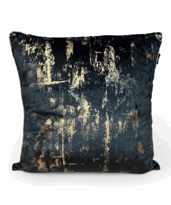 Abstract Gold & Black Velvet Cushion Handcrafted Luxury