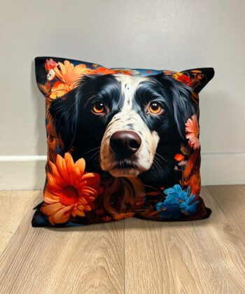 Handcrafted Chihuahua Cushion – Artistic Floral Pet Lover's Pillow