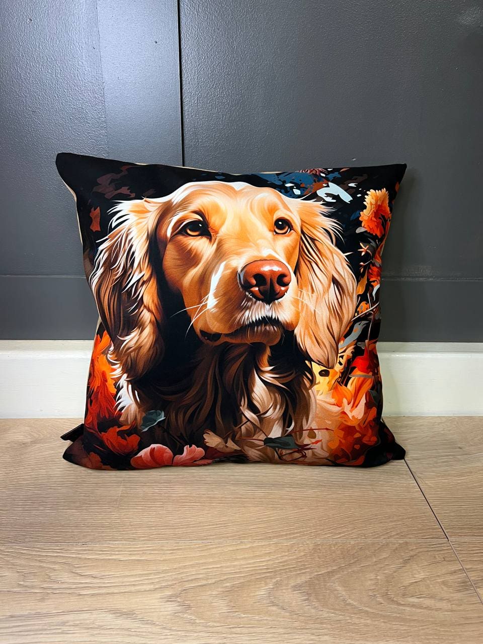 Handcrafted Chihuahua Cushion – Artistic Floral Pet Lover's Pillow