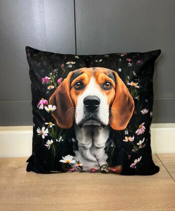 Handcrafted Chihuahua Cushion – Artistic Floral Pet Lover's Pillow