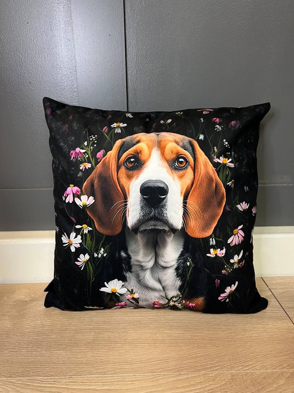Handcrafted Chihuahua Cushion – Artistic Floral Pet Lover's Pillow