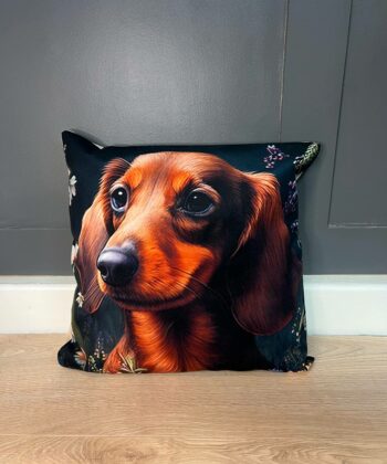 Handcrafted Chihuahua Cushion – Artistic Floral Pet Lover's Pillow