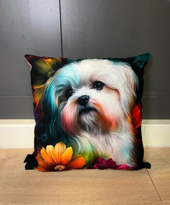 Handcrafted Maltese Dog Cushion 45x45 cm