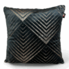 Luxury Geometric Velvet Cushion Black & Silver