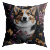 Handcrafted Corgi Cushion Playful Floral Accent for Dog Lovers