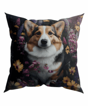 Handcrafted Corgi Cushion Playful Floral Accent for Dog Lovers