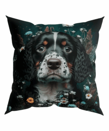 Handcrafted Spaniel Cushion  Artistic Dog Lover’s Accent