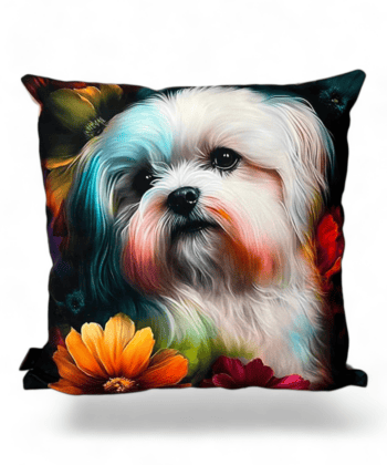 Handcrafted Maltese Dog Cushion 45x45 cm