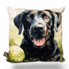 Handcrafted Black Labrador Cushion 45x45 cm