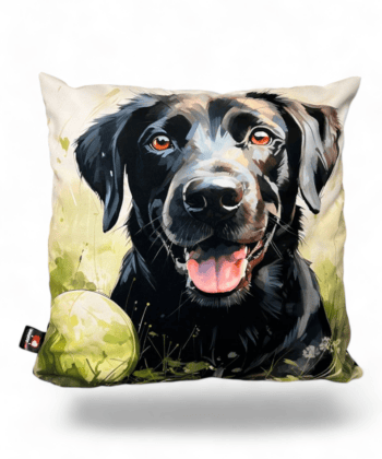 Handcrafted Black Labrador Cushion 45x45 cm