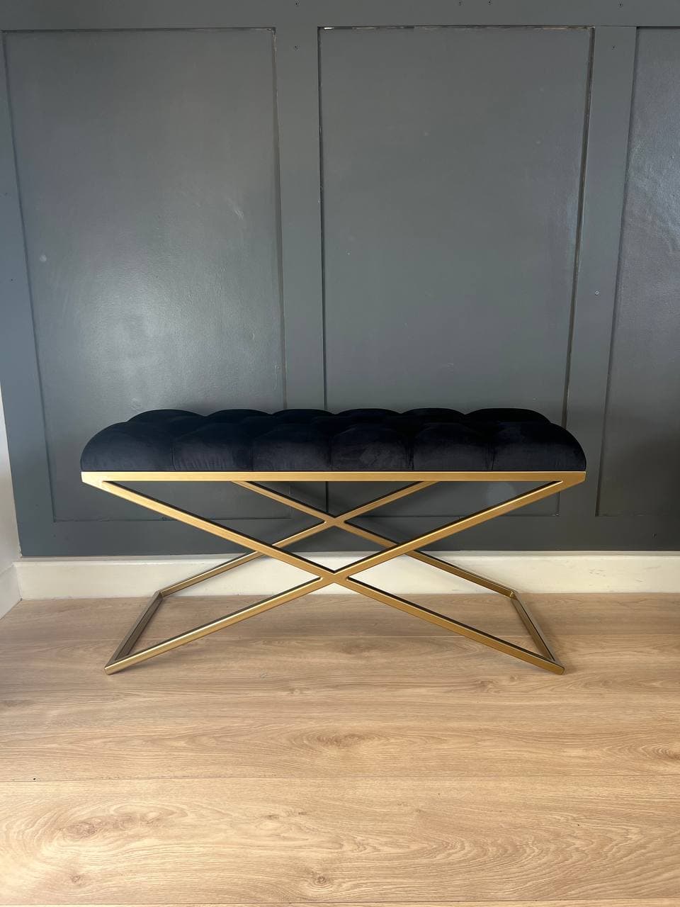 Metal-Framed Bench 100x40cm