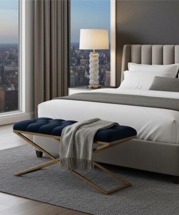 Metal-Framed Bench 100x40cm