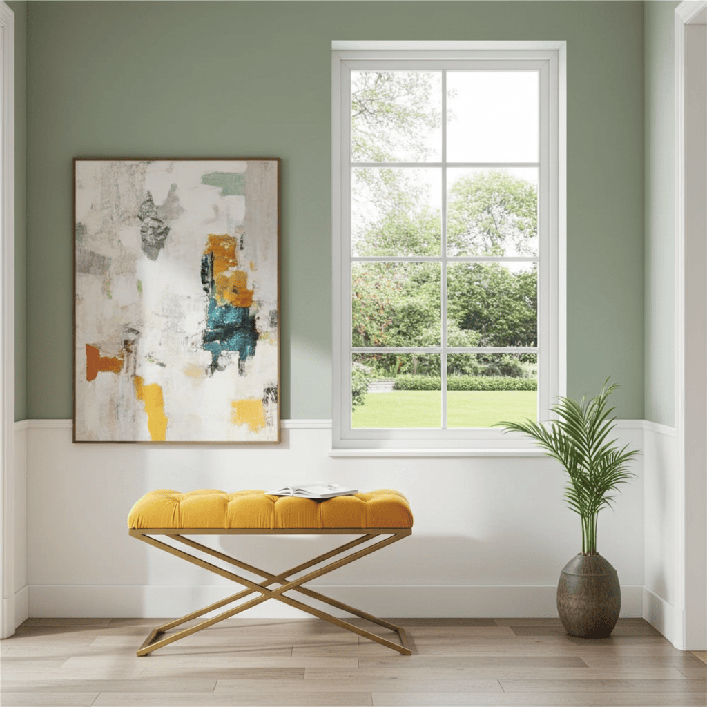 Metal-Framed Bench 100x40cm Mustard Yellow Velvet & Gold