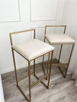 Modern Bar Stool with Upholstered Seat