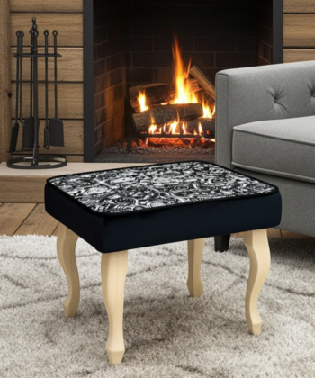 Velvet Footstool – Handcrafted Elegance for Modern Homes