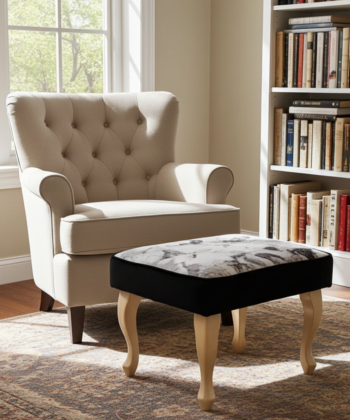 Velvet Footstool – Handcrafted Versatility for Modern Homes