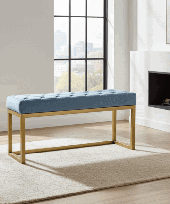 Blue Velvet UrbanChic Bench – Handmade Modern Accent