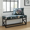 Botanical EleganceEase Metal Bench 100x30cm – Black Frame