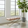 Bronze Luxe X-Frame Bench: Glamorous Accent for Modern