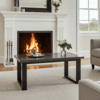 Coffee table with a solid Beech or Ash wood top 110x60 gray