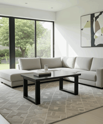 Coffee table with a solid Beech or Ash wood top 110x60 gray
