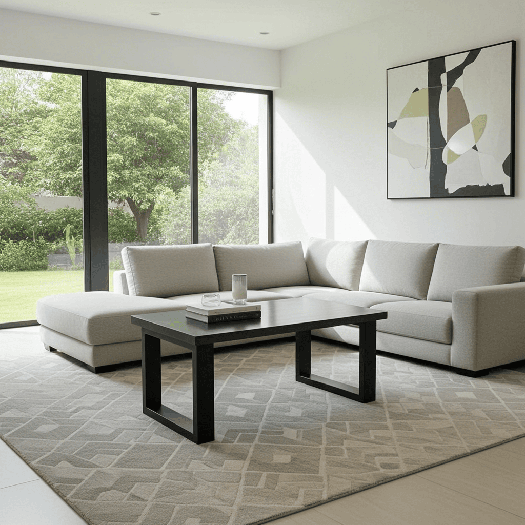 Coffee table with a solid Beech or Ash wood top 110x60 gray