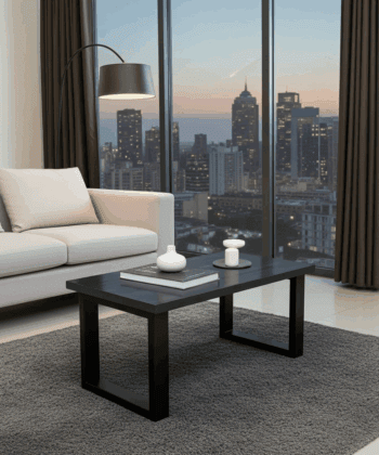 Coffee table with a solid Beech or Ash wood top 110x60 gray