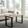 Coffee table with a solid Beech or Ash wood top 110x60 natural
