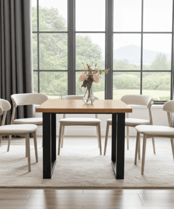 Coffee table with a solid Beech or Ash wood top 110x60 natural