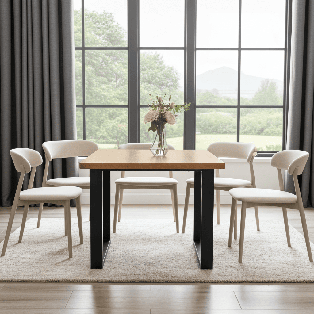 Coffee table with a solid Beech or Ash wood top 110x60 natural