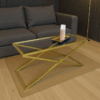 Coffee Table with Gold Frame and Tempered Glass 100x40cm